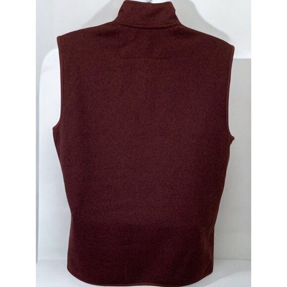 Ralph Lauren Chaps Mens Burgundy Full Zip Fleece Lined Vest Mock Neckline Medium - Picture 5 of 7